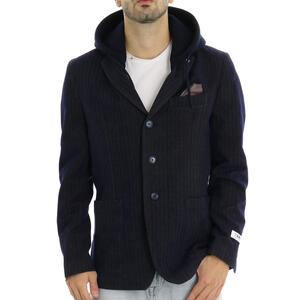 GIACCA FANTASIA CAPPUCCIO BLU